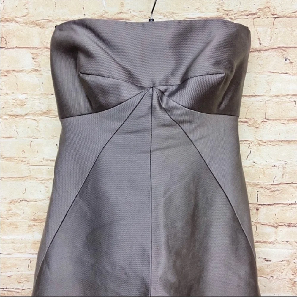 J Crew Special Occasions Dress Size 6 Bridesmaid Strapless Ribbed Silk Gray NWT
